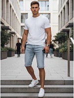 pánské džínové šortky s lemem modré FashionStreet SX2615