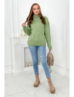 Svetr s rolákem tmavá máta Svetr s rolákem tmavá máta