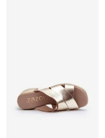 Zazoo 40373 Kožené Klapky Na Podpatku Zlaté