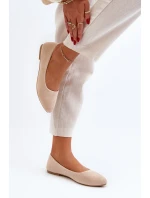 Bežové dámské semišové baleríny Kommia