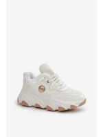 Dámské Sportovní Boty Na Šněrování Zateplené Na Platformě Bílé Verioras