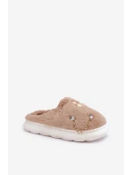 Kožené Pantofle S Potisky Tmavě Béžové Ivelfedi Kožené Pantofle S Potisky Tmavě Béžové Ivelfedi