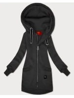 Dámská mikina v grafitové barvě se svetrovými vsadkami LHD (AMG-172A)