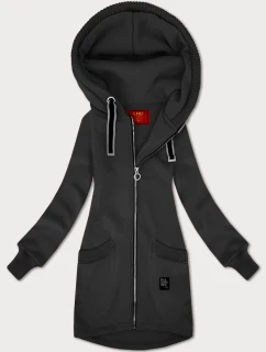 Dámská mikina v grafitové barvě se svetrovými vsadkami LHD (AMG-172A)