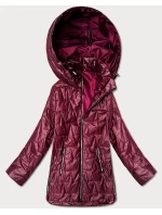 Cienka kurtka z kapturem plus size Goodlookin bordowa (B8576-27)