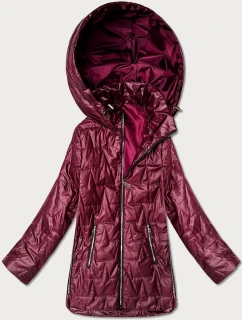 Cienka kurtka z kapturem plus size Goodlookin bordowa (B8576-27)