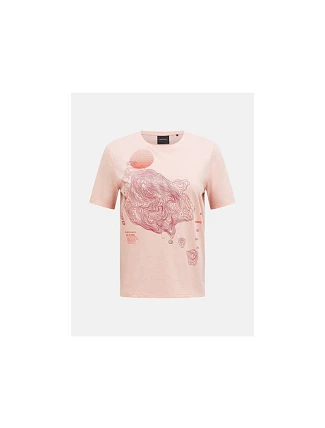Dámské tričko PEAK PERFORMANCE Explore Graphic Tee, růžové Dámské tričko PEAK PERFORMANCE Explore Graphic Tee, růžové