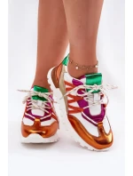 Dámské kožené polobotky sneakers Artiker – multikolor