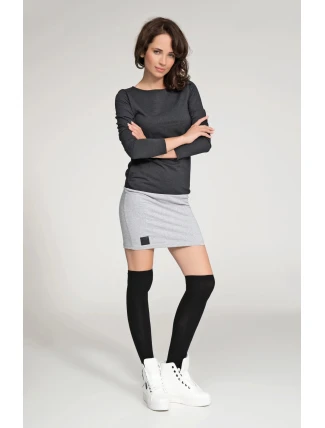 Dámské volnočasové krátké šaty šedo-černé - Černá - Numinou