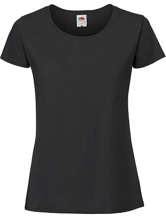 Fruit of the Loom Lady-Fit Iconic 195 T Dámské tričko z těžké bavlny 16.1424 black