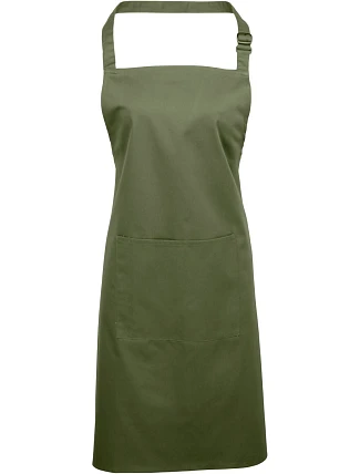 Premier PR 154 Zástěra s laclem a kapsou na břiše "Colours" 39.0154 olive Premier PR 154 Zástěra s laclem a kapsou na břiše "Colours" 39.0154 olive