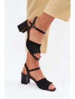 Dámské Sandály Na Podpatku Černé Sarena