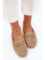 Dámské perforované mokasíny s ozdobou Kaydance – camel
