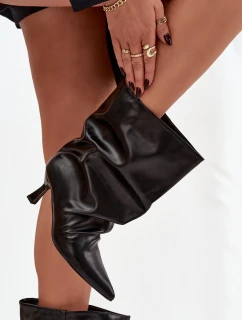 Dámské kotníkové boty na jehlovém podpatku Inarisse – černé