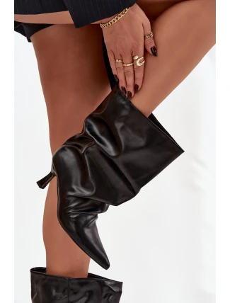 Dámské kotníkové boty na jehlovém podpatku Inarisse – černé