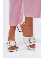 Elegantní Dámské Pantofle Na Klíně Se Zlatým Detalem Vinceza 62229 Bílé