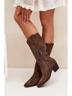 Semišové Dámské Kopytové Boty Na Podpatku Hnědé Karira Semišové Dámské Kopytové Boty Na Podpatku Hnědé Karira