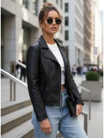 Dámská kožená krátká bunda ramon black FashionStreet TY5629