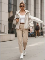 Dámská přechodná bunda s odepínací kapucí béžová FashionStreet TY5639