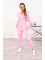 Dvoudílný svetrový set světle růžový