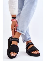 Dámské sandály na suchý zip Big Star LL274784 Černe Dámské sandály na suchý zip Big Star LL274784 Černe