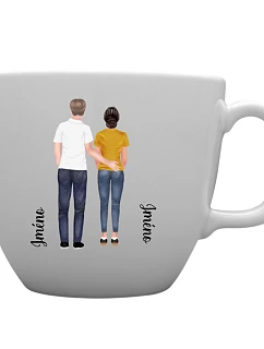 Personalizovaný MEGA XXL keramický hrnek 1000 ml s párem