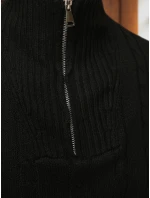 Pánský svetr s límečkem černý FashionStreet WX2328