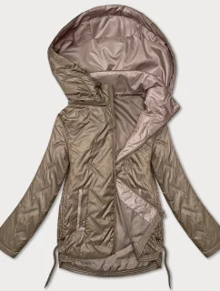 Tmavě béžová tenká prošívaná plus size bunda S'West (B8361-12)