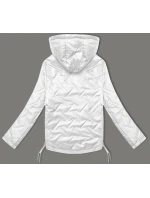 Lekko ocieplana krótka kurtka damska z kapturem Goodlookin biała (B8595-26)