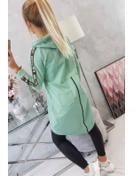 Mikina se zipem na zádech tmavě mátová Mikina se zipem na zádech tmavě mátová