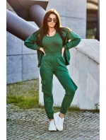 Set 3 v 1 mikina + top + kalhoty zelený