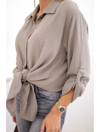 Bavlněná mušelínová košile Plus Size fango