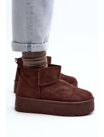 Sametové sněhule na platformě hnědé Corcoran