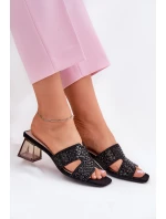 Dámské sandály na podpatku Vinceza 62230 černé
