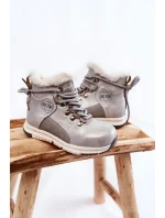 Dětské zateplené kozačky na zip Big Star KK374178 Stříbro Dětské zateplené kozačky na zip Big Star KK374178 Stříbro