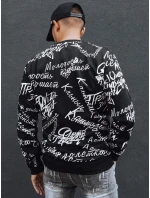 Pánská mikina bez kapuce černá FashionStreet BX5739 Pánská mikina bez kapuce černá FashionStreet BX5739