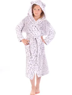 Dětský župan irbis s kapucí 9156 vzorovaný - Vestis