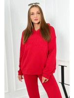 Izolovaná bavlněná souprava, mikina + kalhotami Brooklyn červený