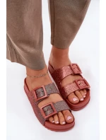 Voňavé Dámské Pantofle S Brilanty A Sponami Růžové ZAXY RR285025