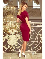 240-2 Šaty ROXI s asymetrickou sukní a páskem - BROAD