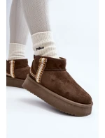 Sněhule na platformě se vzorem tmavě zelené Udra