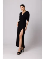 K163 Maxi šaty - černé