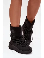 Dámské kožené sněhule na platformě Lee Cooper – černé