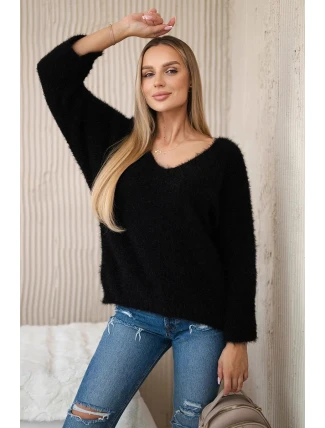 Svetr s výstřihem do V IT-51 černý - Kesi Svetr s výstřihem do V IT-51 černý - Kesi
