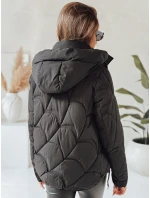 Dámská zimní bunda LOVEWARM krátká prošívaná s kapucí černá FashionStreet TY5039