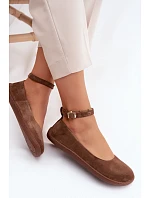Baleríny Barefoot z přírodního semiše Zazoo 020 Hnědé