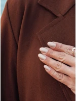 Dámský dlouhý hnědý kabát LINNORE oversize FashionStreet NY0705 Dámský dlouhý hnědý kabát LINNORE oversize FashionStreet NY0705