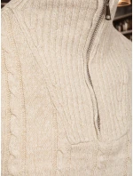 Pánský svetr se stojáčkem béžový FashionStreet WX2327