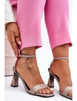 patentované sandály na podpatku Šede Owen