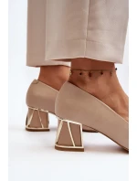 Elegantní lodičky s ozdobou Laura Messi 2740 Beige Elegantní lodičky s ozdobou Laura Messi 2740 Beige